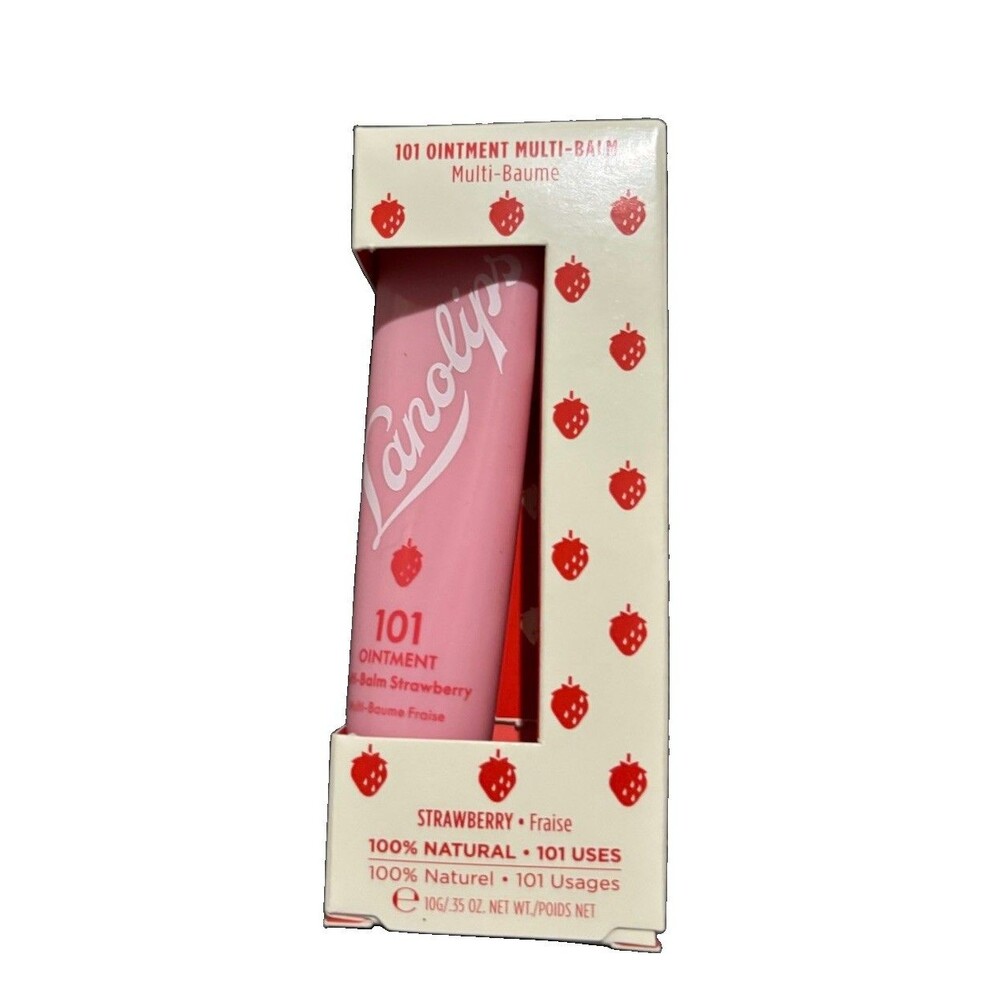Lanolips 101 Ointment Multi-Balm STRAWBERRY 100% Natural Full Size 0.35oz NEW